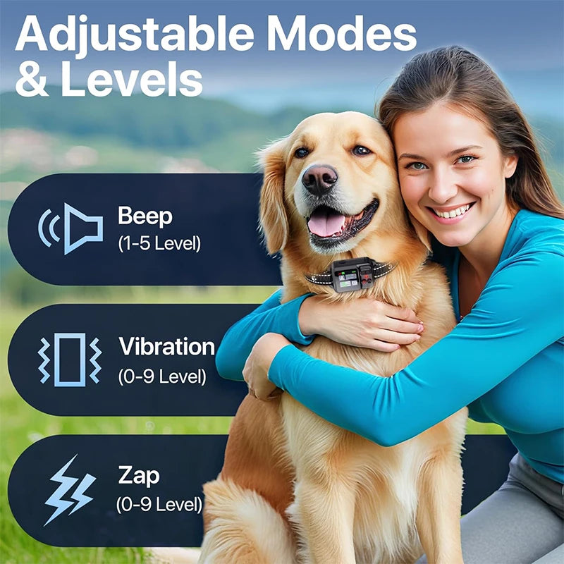 2025 Upgraded GPS Wireless Dog Collar — Electronic Fence & Bark Stopper