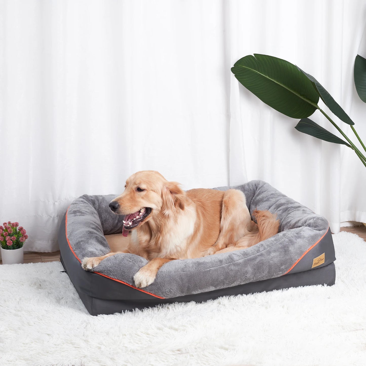 Large Orthopedic Dog Bed — Removable Machine-Washable Waterproof Cover