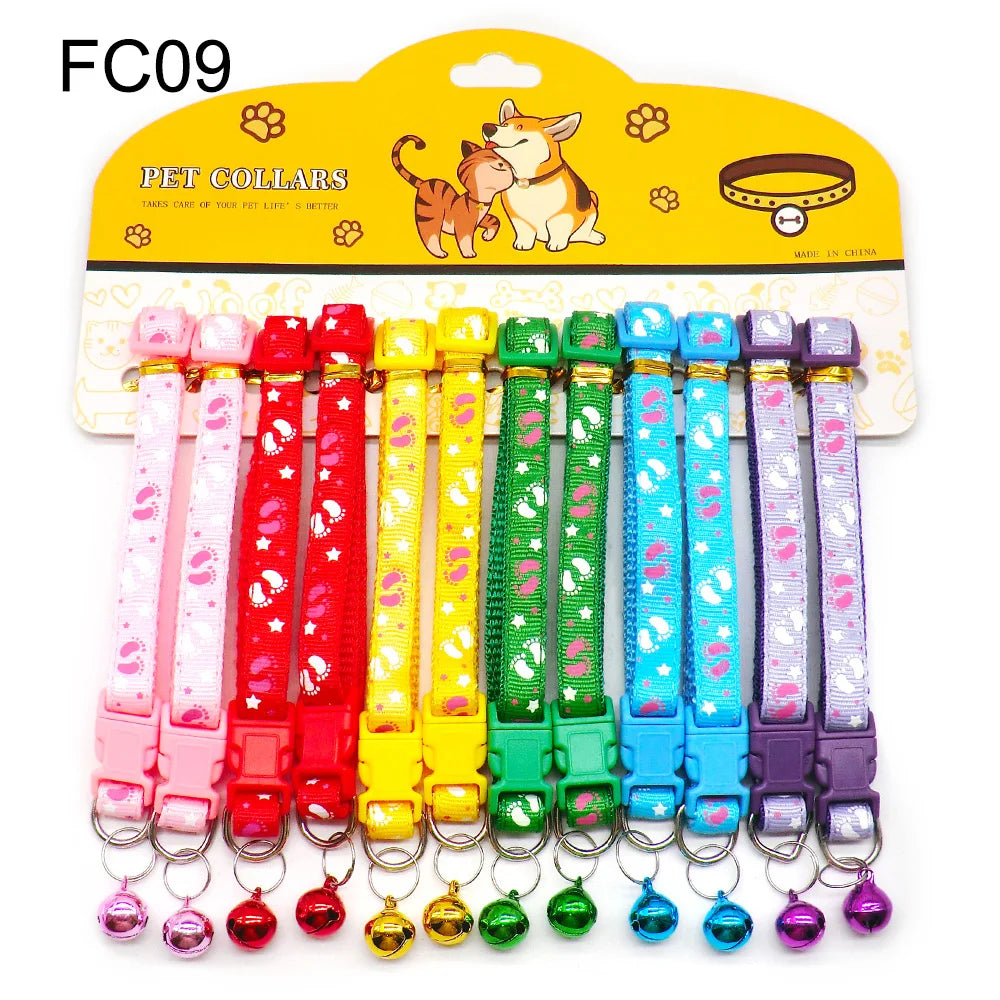 12-Pack Mix Color Dog & Cat Buckle Collars — Wholesale Anti-Lost Set