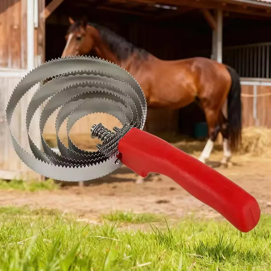 Horse Curry Comb — Serrated Grooming Tool for Hair Removal, Sweat Scraping & Cattle Scratching