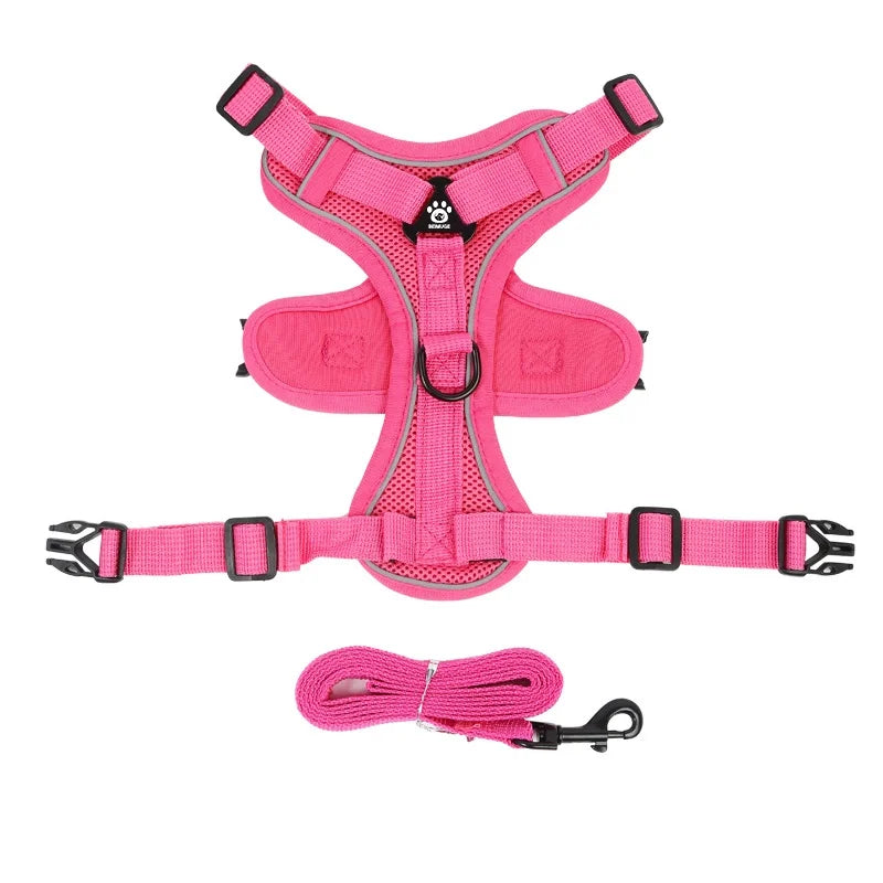 No-Pull Dog & Cat Harness & Leash Set — Adjustable, Reflective Vest