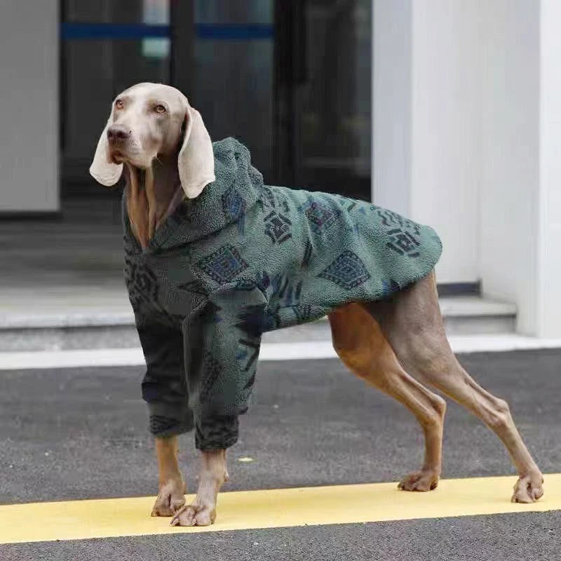 Hooded Dog Hoodie — Warm Fleece Coat for Medium & Large Dogs