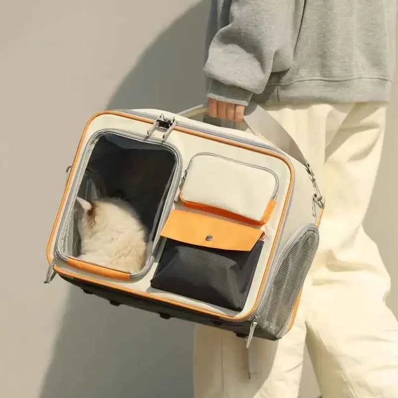 cat bag Cats Backpack transporter for cats Double shoulder pet backpack, crossbody bag,15KG can withstand weight,large space