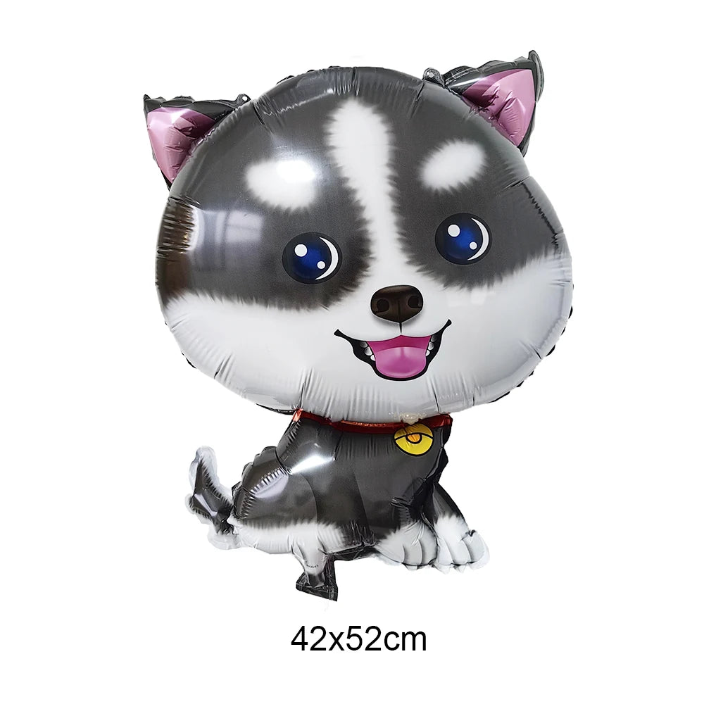 Dog Birthday Party Balloons — 12" Latex Puppy Print, Pack of 12
