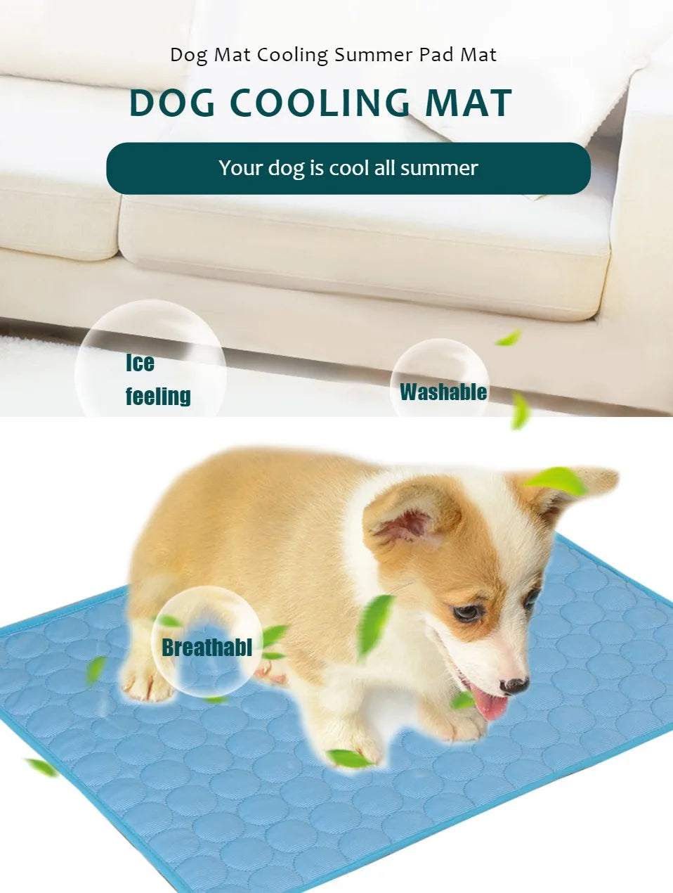 Extra Large Self-Cooling Dog & Cat Mat — Ice Pad for Big Dogs