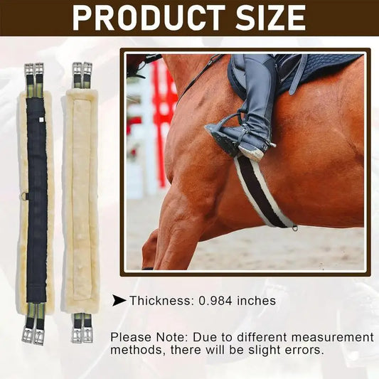 Horse Fleece Cinch — Elastic, Breathable English Saddle Girth with Stainless Steel Rings