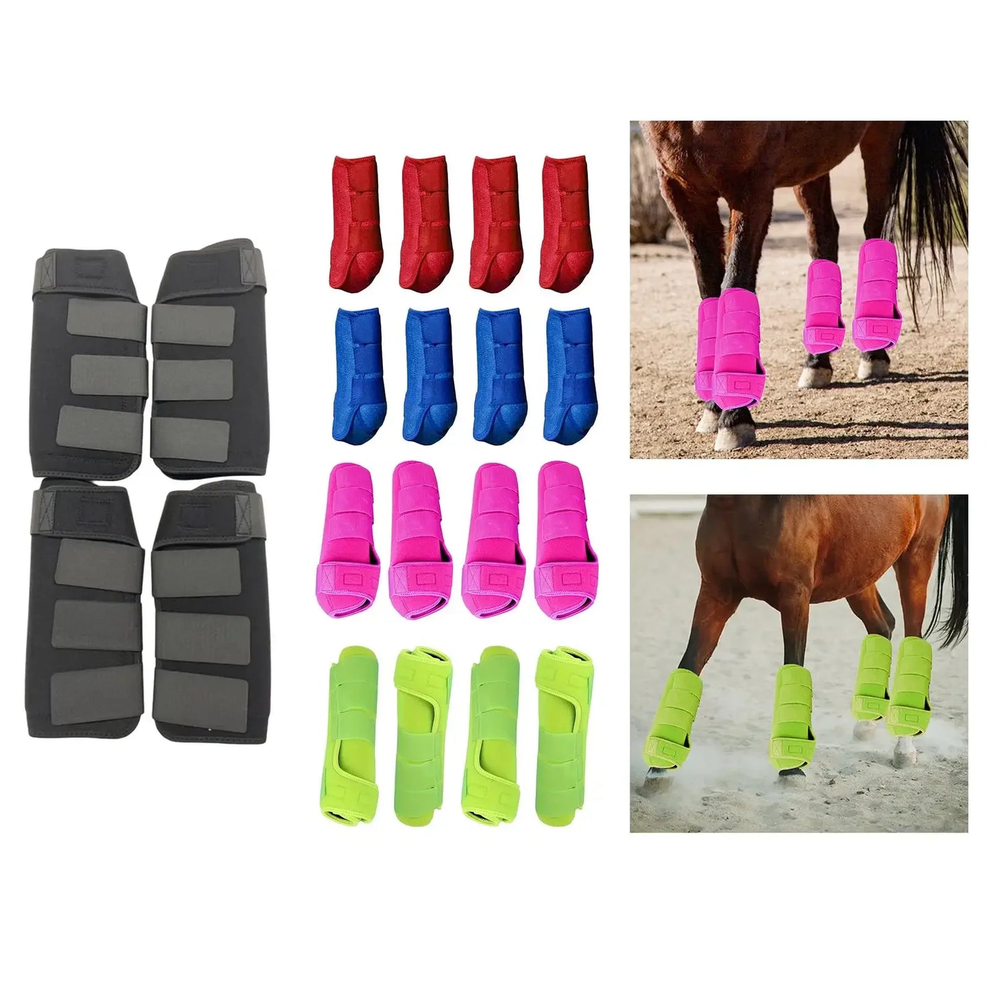 Horse Leg Boots — 4-Pack Durable Protection & Support for Outdoor Training | S, M, L