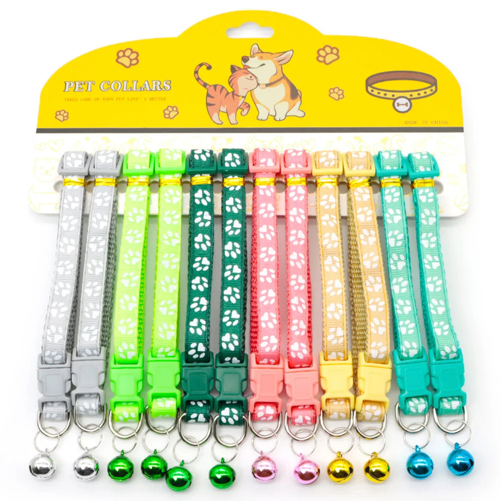 12-Pack Mix Color Dog & Cat Buckle Collars — Wholesale Anti-Lost Set