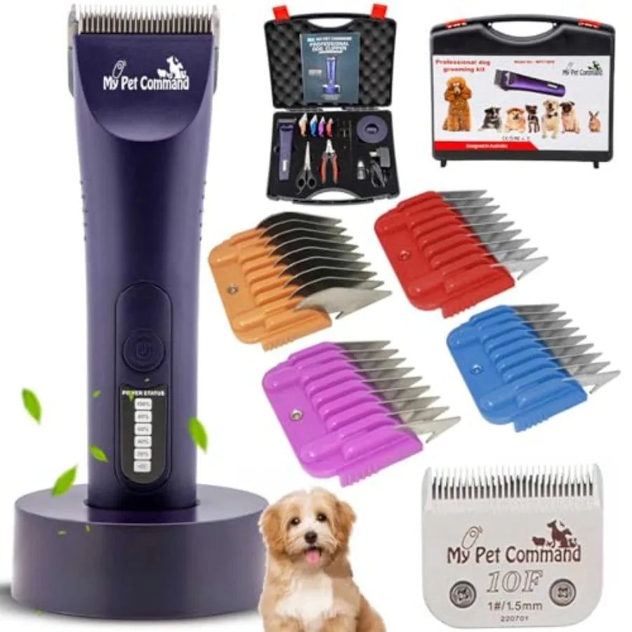 Cordless Dog & Cat Grooming Clipper Kit — Heavy Duty Rechargeable