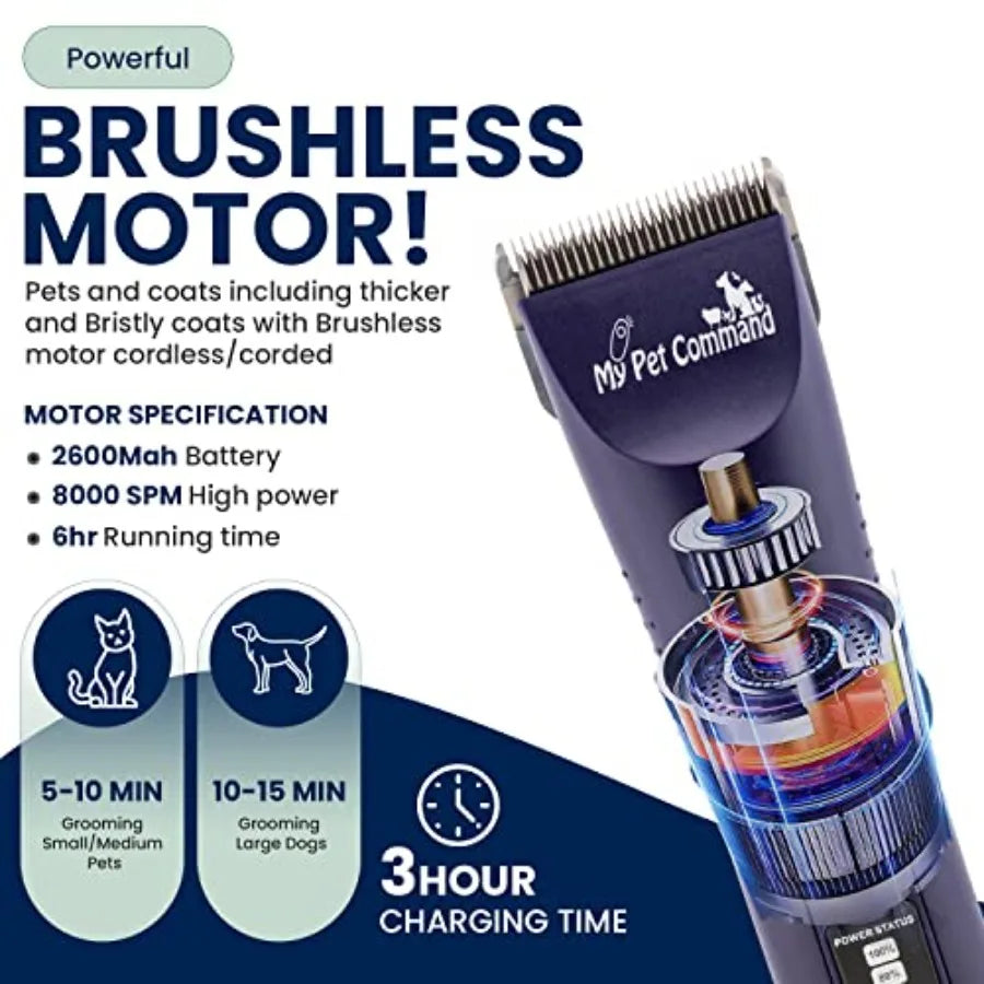 Cordless Dog & Cat Grooming Clipper Kit — Heavy Duty Rechargeable