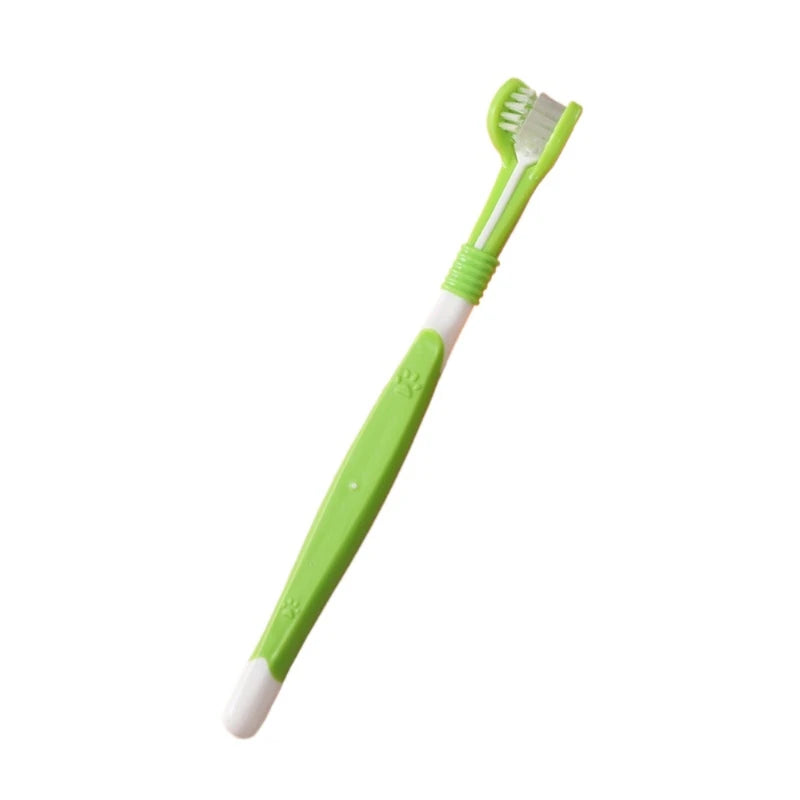 3-Sided Dog & Cat Toothbrush — Removes Bad Breath & Tartar