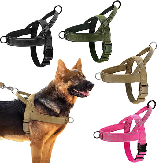 Tactical Anti-Pull Dog Harness with Handle — 1000D Nylon, Reflective, Adjustable Training Vest