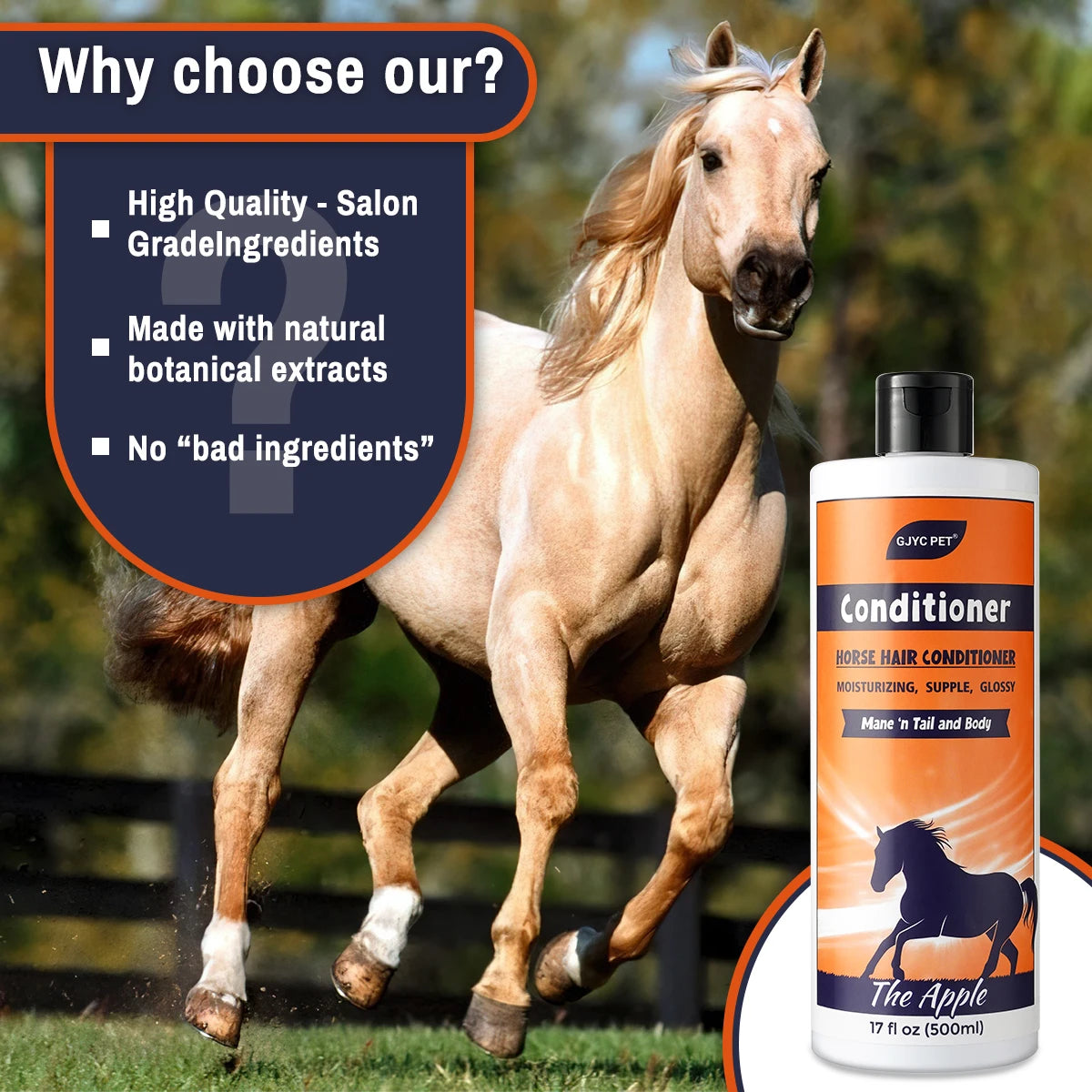 Horse Mane & Tail Shampoo, Conditioner, or Bundle — Detangler, Strengthens & Adds Shine