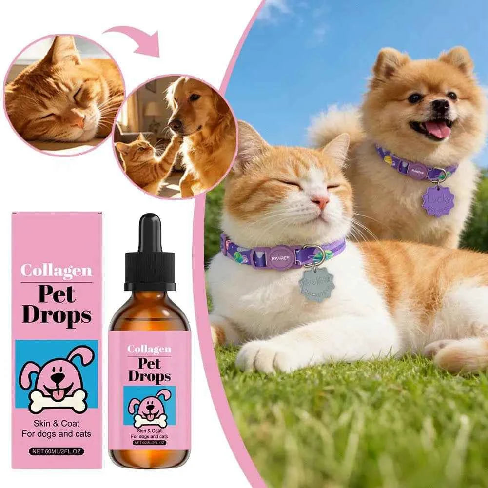 Dog Collagen Drops Gentle Formula for Coat & Skin Care Main Dietary Supplement Dog Cleaning Supplies Pet collagen drops