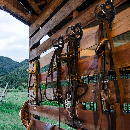 Horse Halter & Bridle Hooks — Metal with Tubes and Screws for Tack Storage