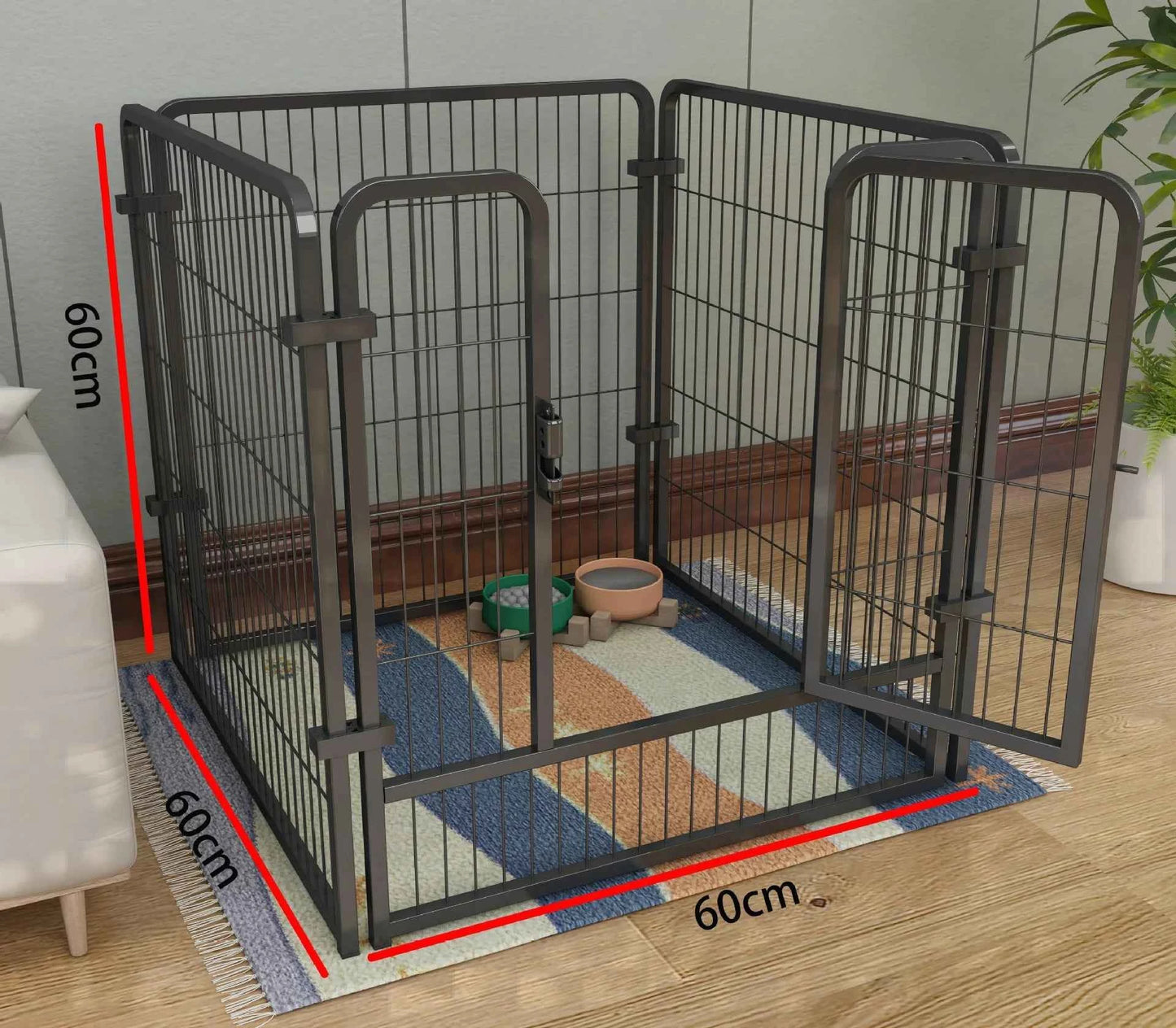 Heavy Duty Pet Playpen — 4 or 6 Foldable Stainless Steel Panels for Dogs, Cats & Rabbits
