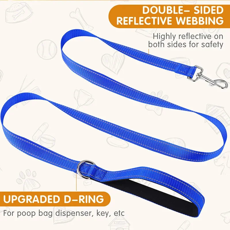 Reflective Dog & Cat Harness Lead Strap — Night Walking & Training, 1.2m / 1.5m / 1.8m