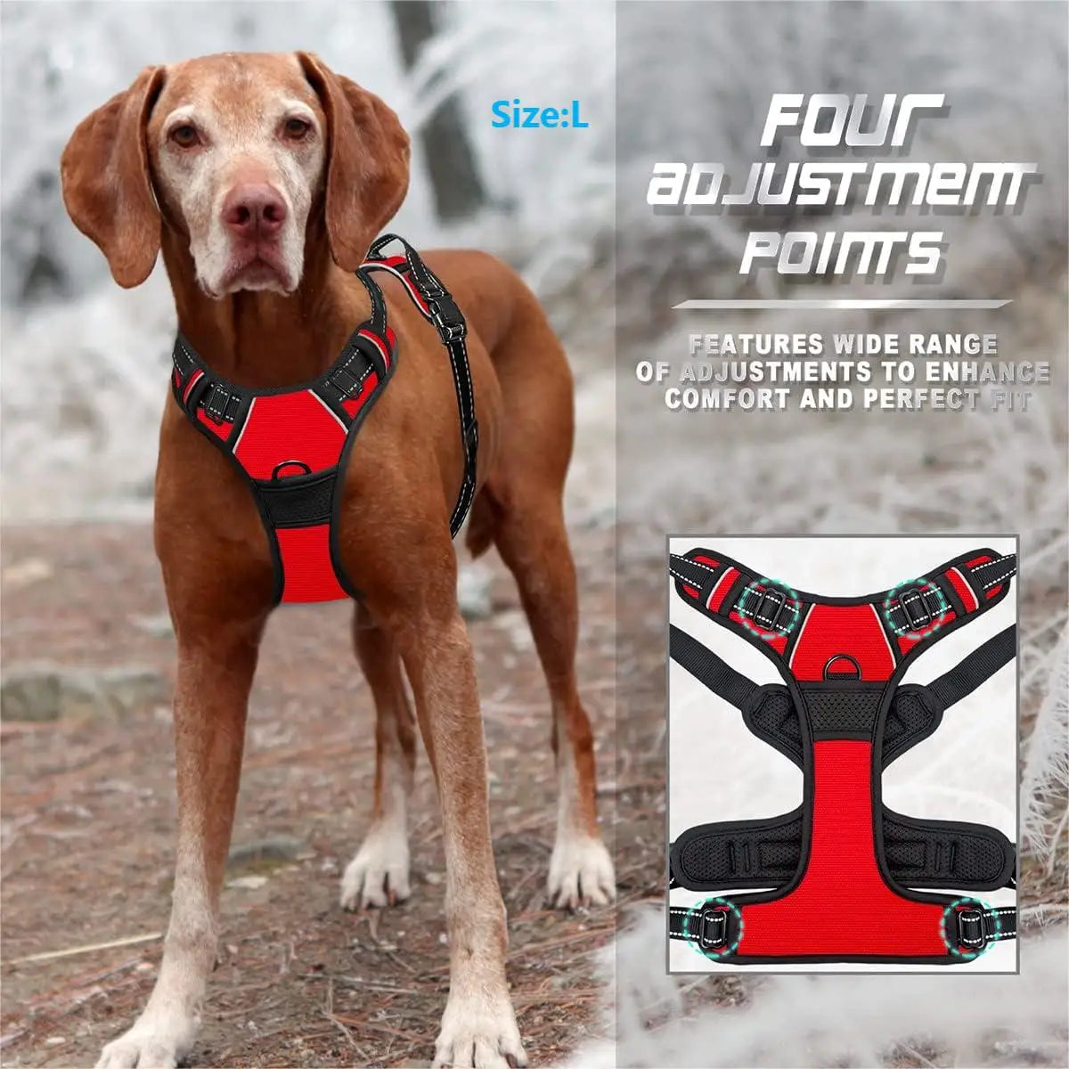 No-Pull Dog Walking Harness — Adjustable Nylon in 8 Colors
