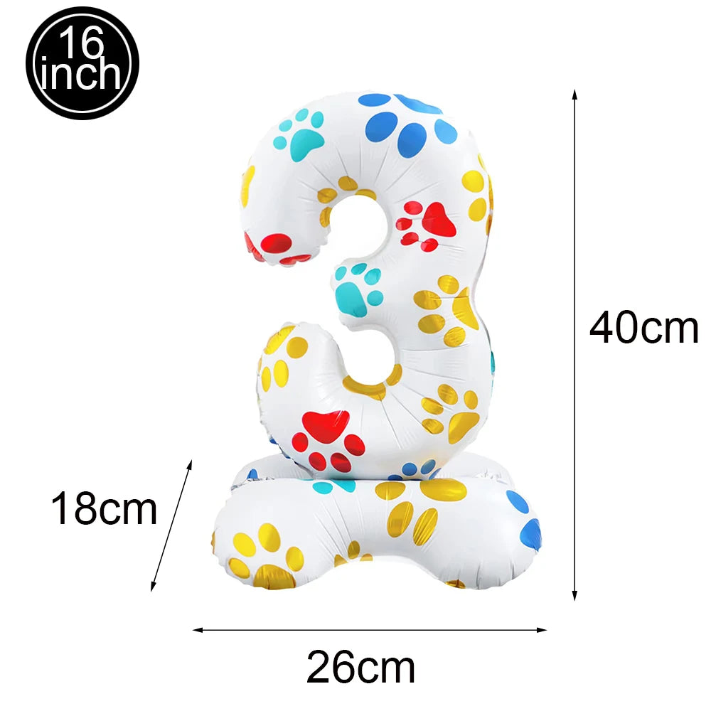 Dog Birthday Party Balloons — 12" Latex Puppy Print, Pack of 12