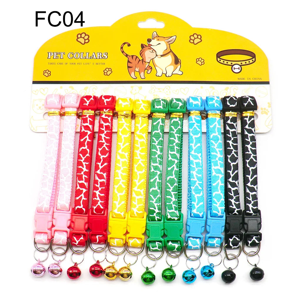 12-Pack Mix Color Dog & Cat Buckle Collars — Wholesale Anti-Lost Set