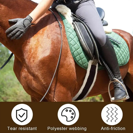 Horse Fleece Cinch — Elastic, Breathable English Saddle Girth with Stainless Steel Rings